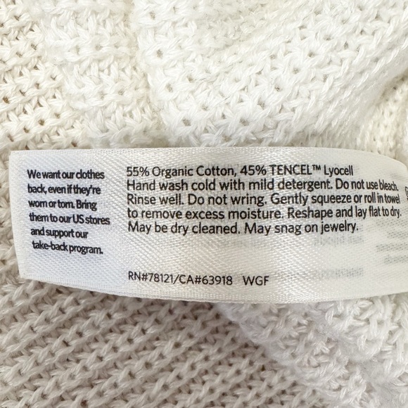 Eileen Fisher | NWT Peruvian Organic Cotton Blend V-Neck Shell in Chalk White 3X - Picture 9 of 9